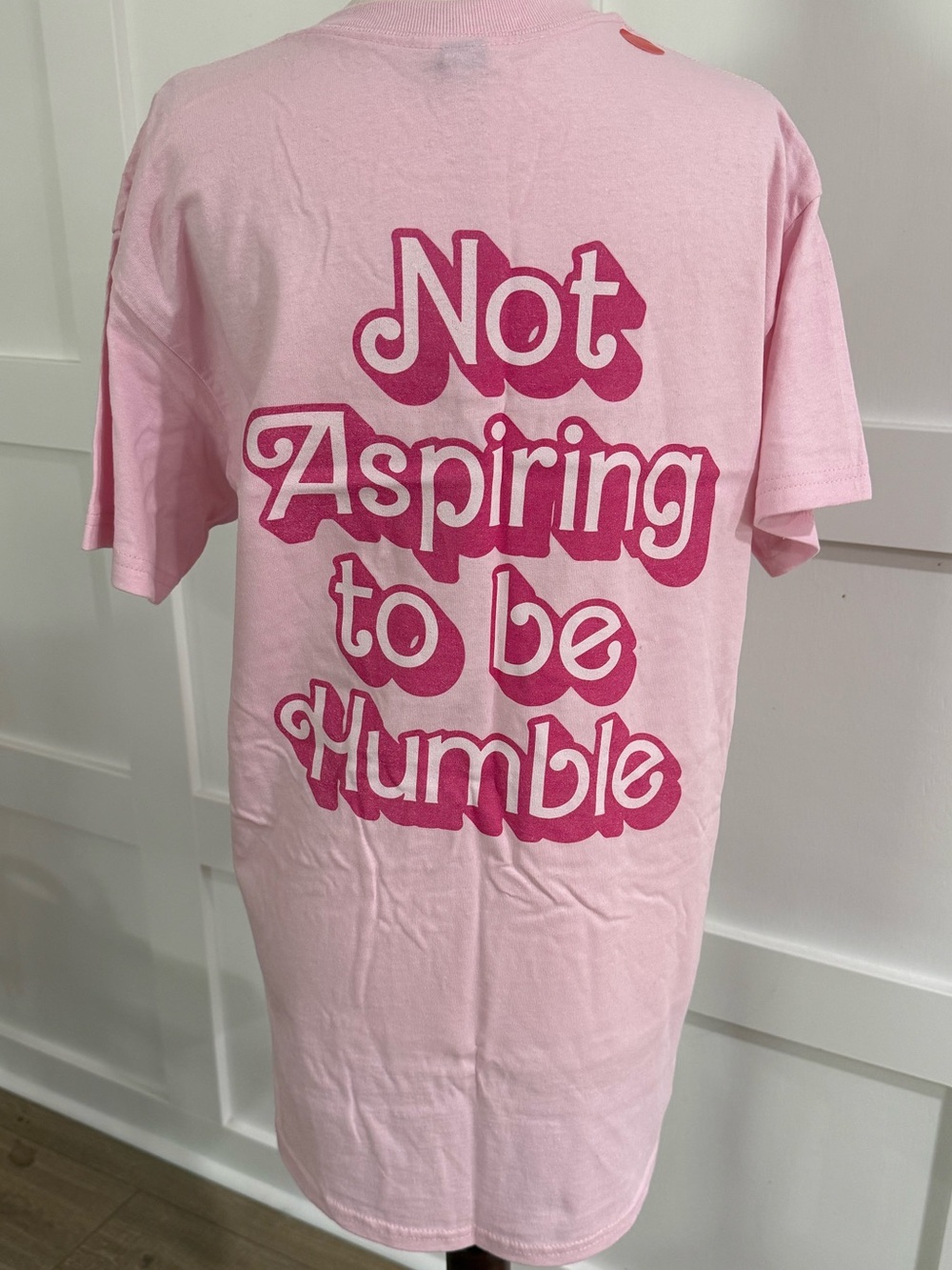 Not Aspiring to Be Humble Barbie Inspired Pink Graphic T-Shirt Size M